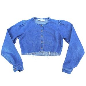 Vintage Reworked Eileen West Denim Button Down Crop Top